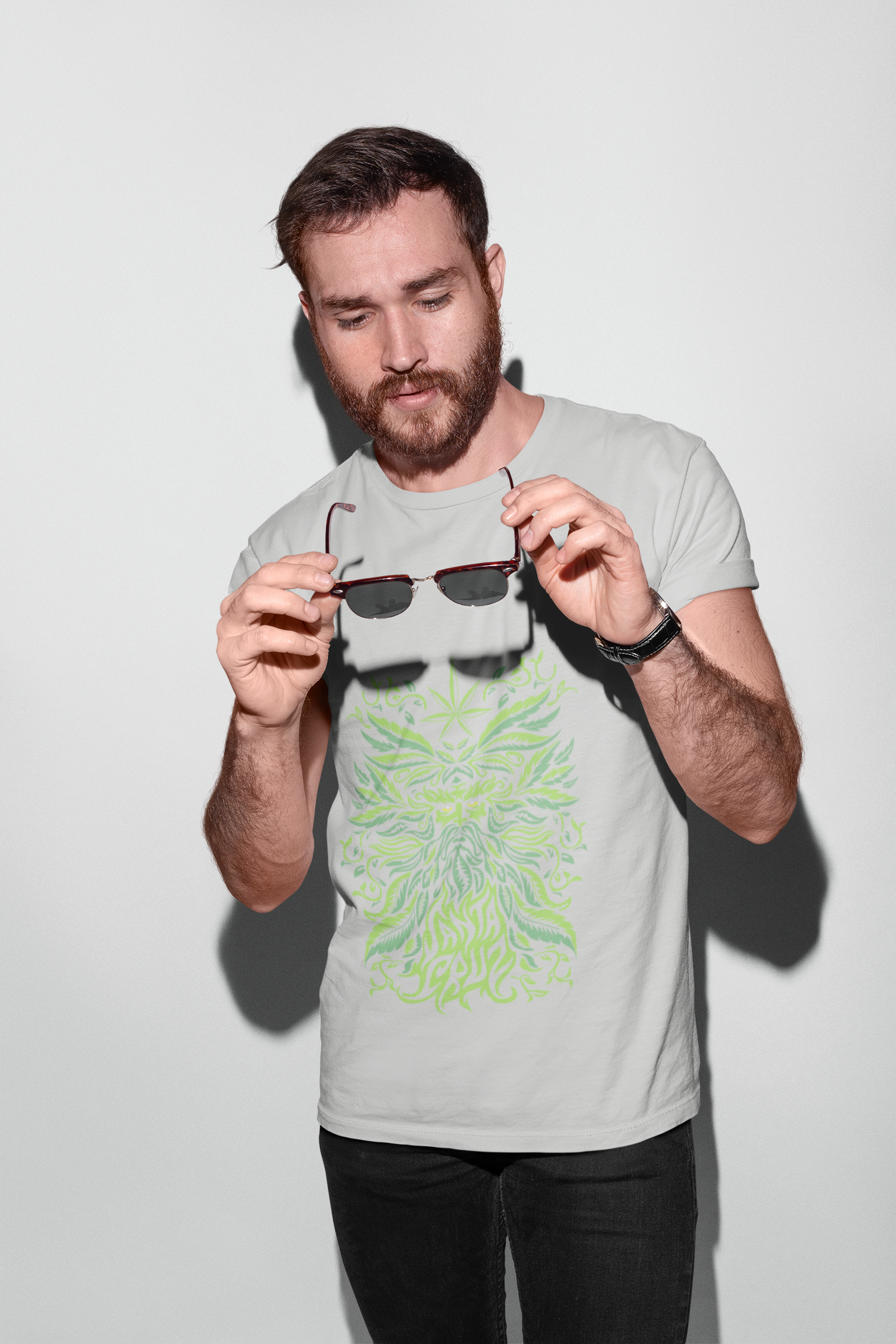 Weed Herb Face T-shirt