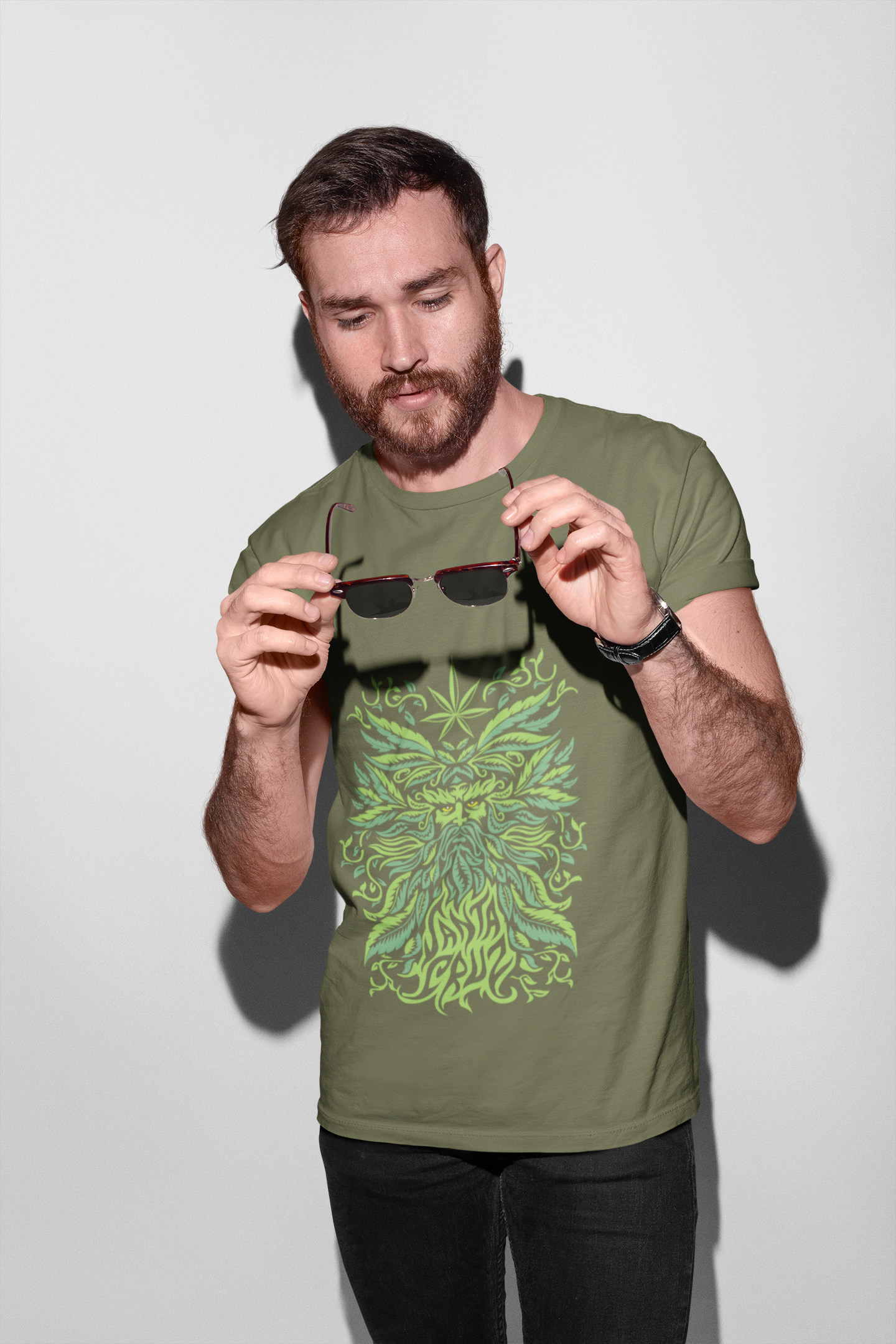 Weed Herb Face T-shirt