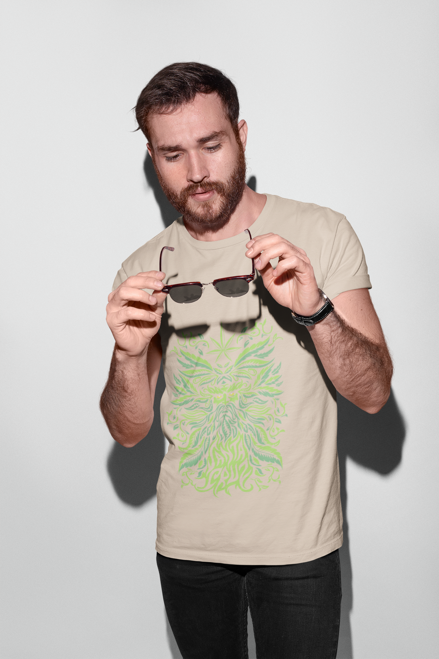 Weed Herb Face T-shirt