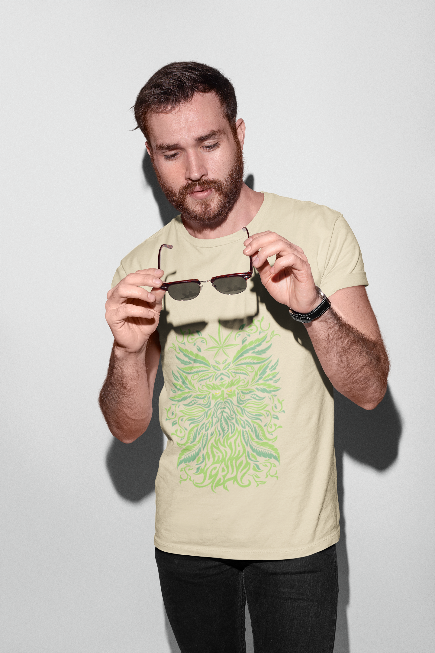 Weed Herb Face T-shirt