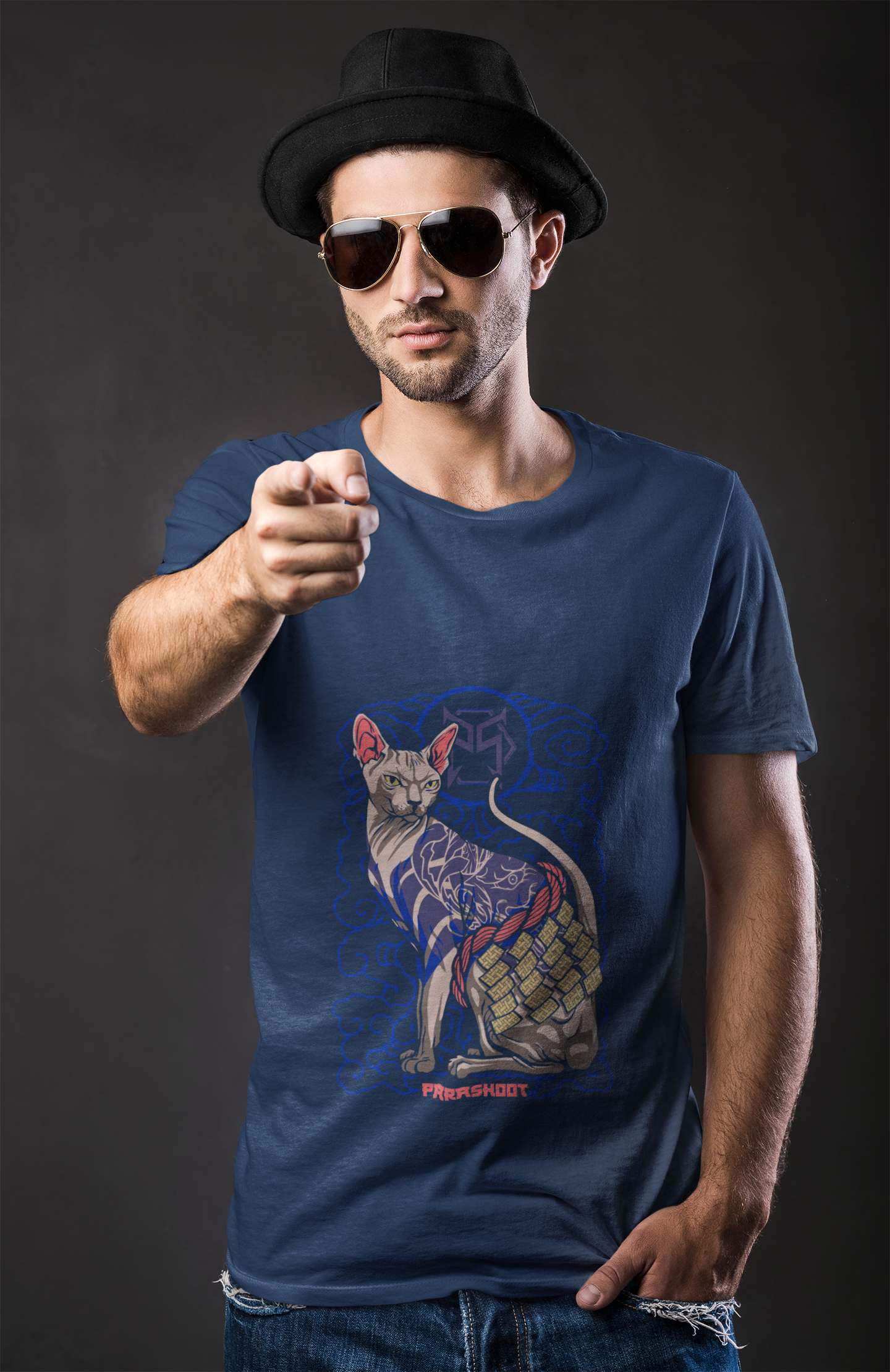 Tattooed Sphynx T-Shirt: Embrace the Feline Edge