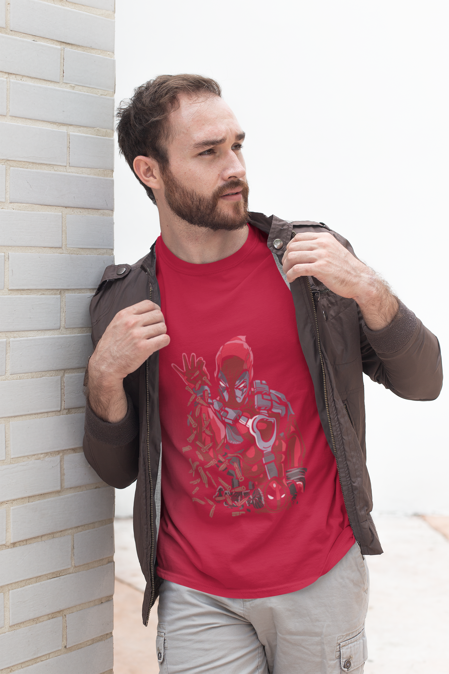 Deadpool in Iron man T-shirt