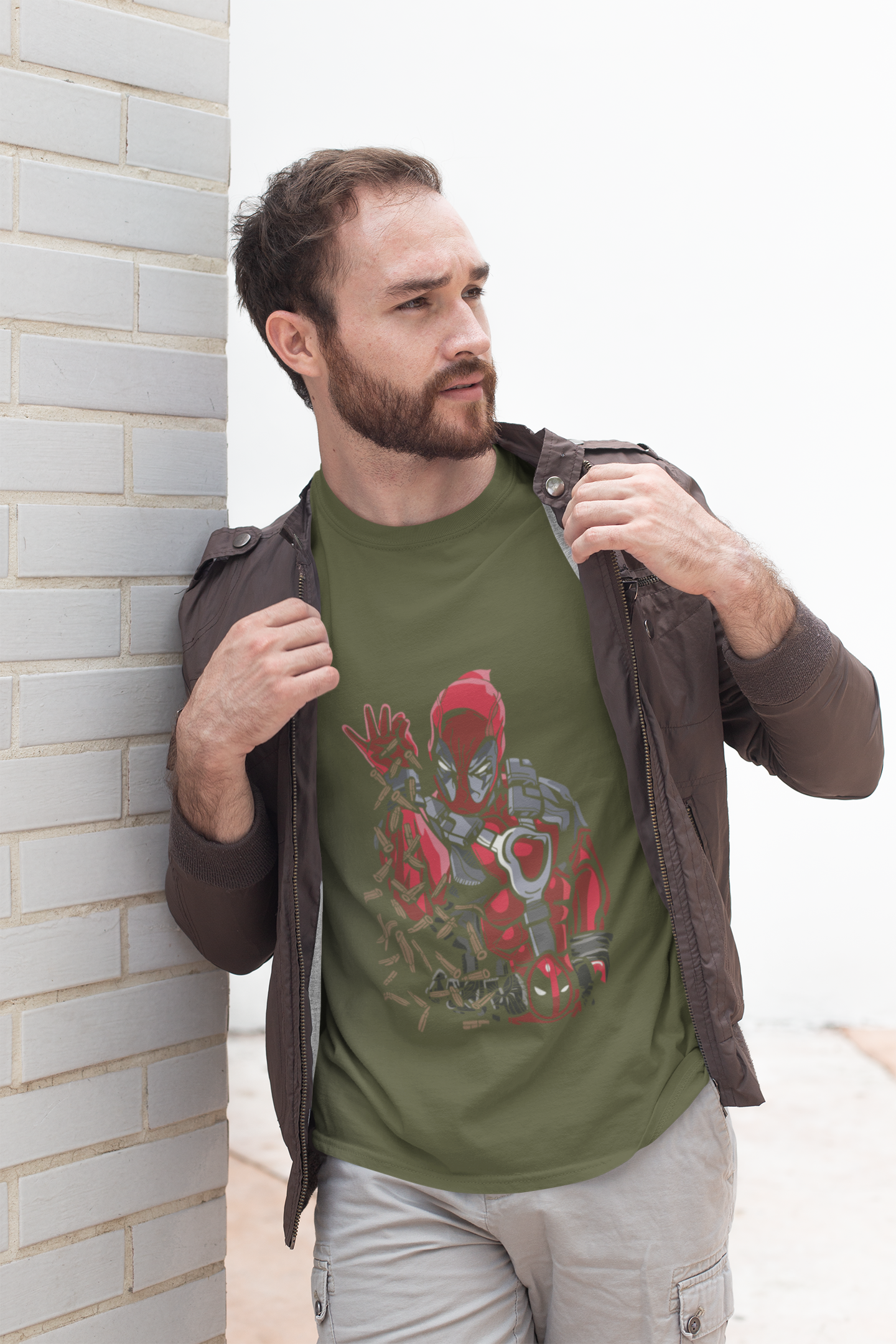 Deadpool in Iron man T-shirt