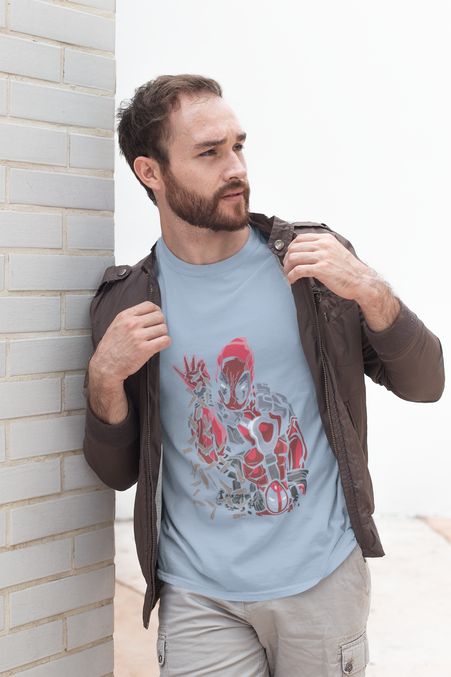 Deadpool in Iron man T-shirt