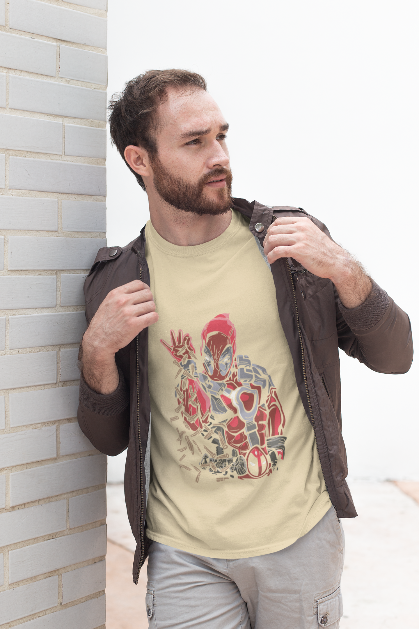 Deadpool in Iron man T-shirt