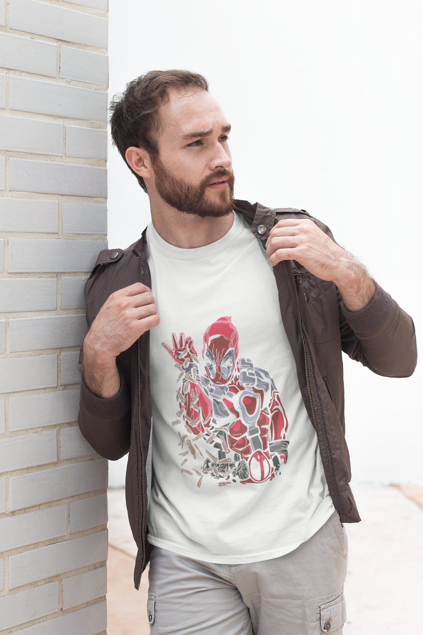 Deadpool in Iron man T-shirt