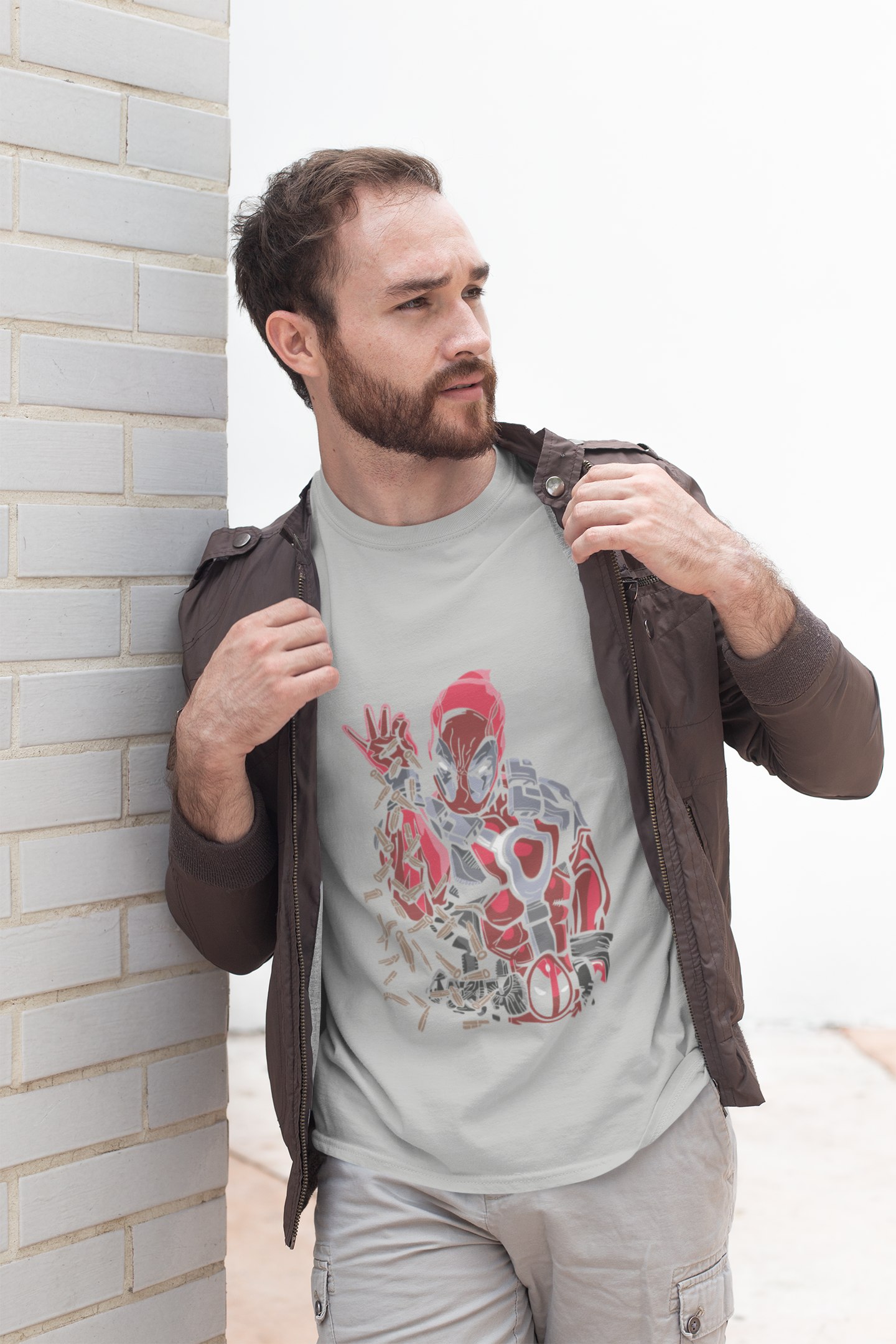 Deadpool in Iron man T-shirt