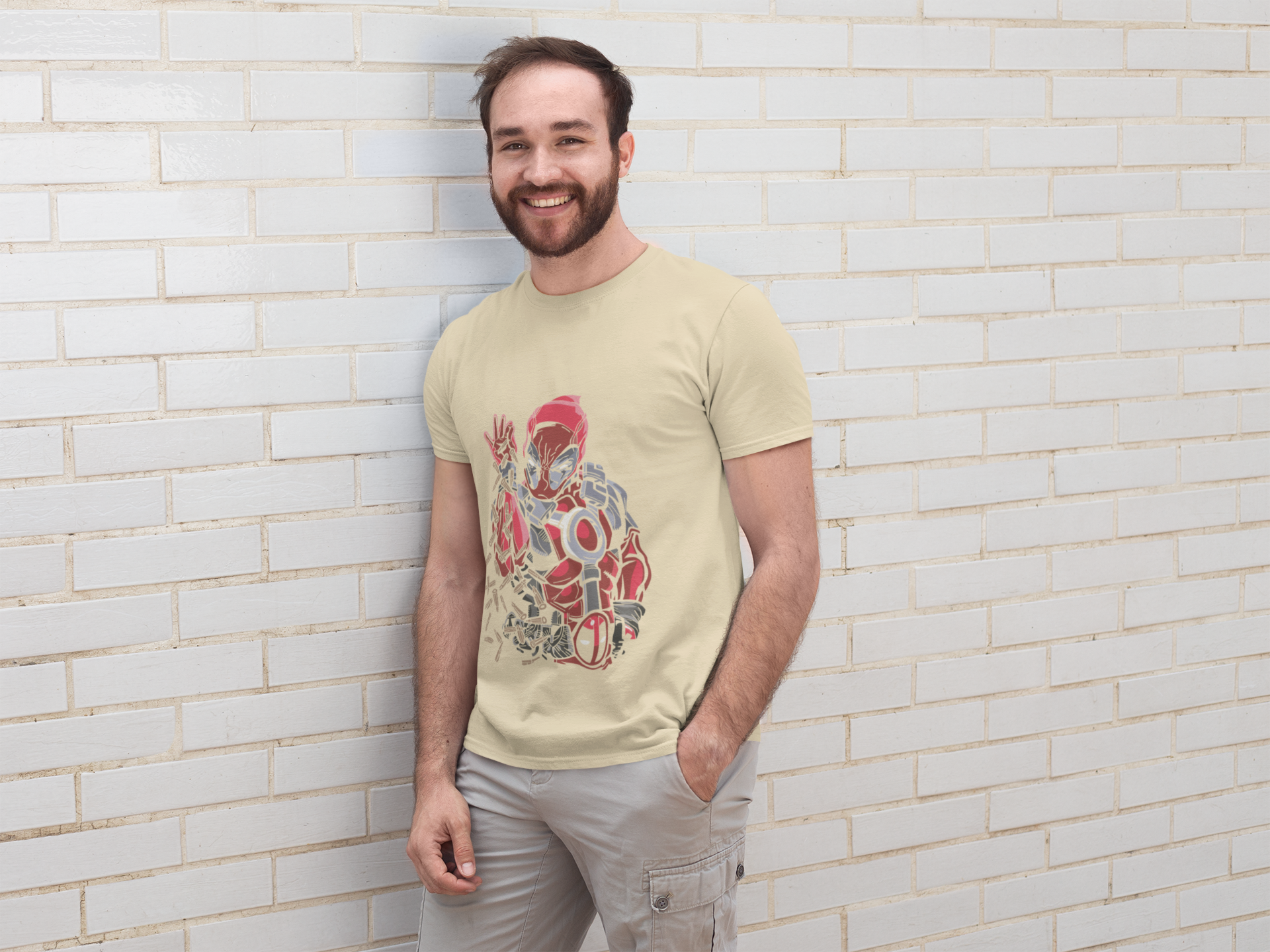 Deadpool in Iron man T-shirt