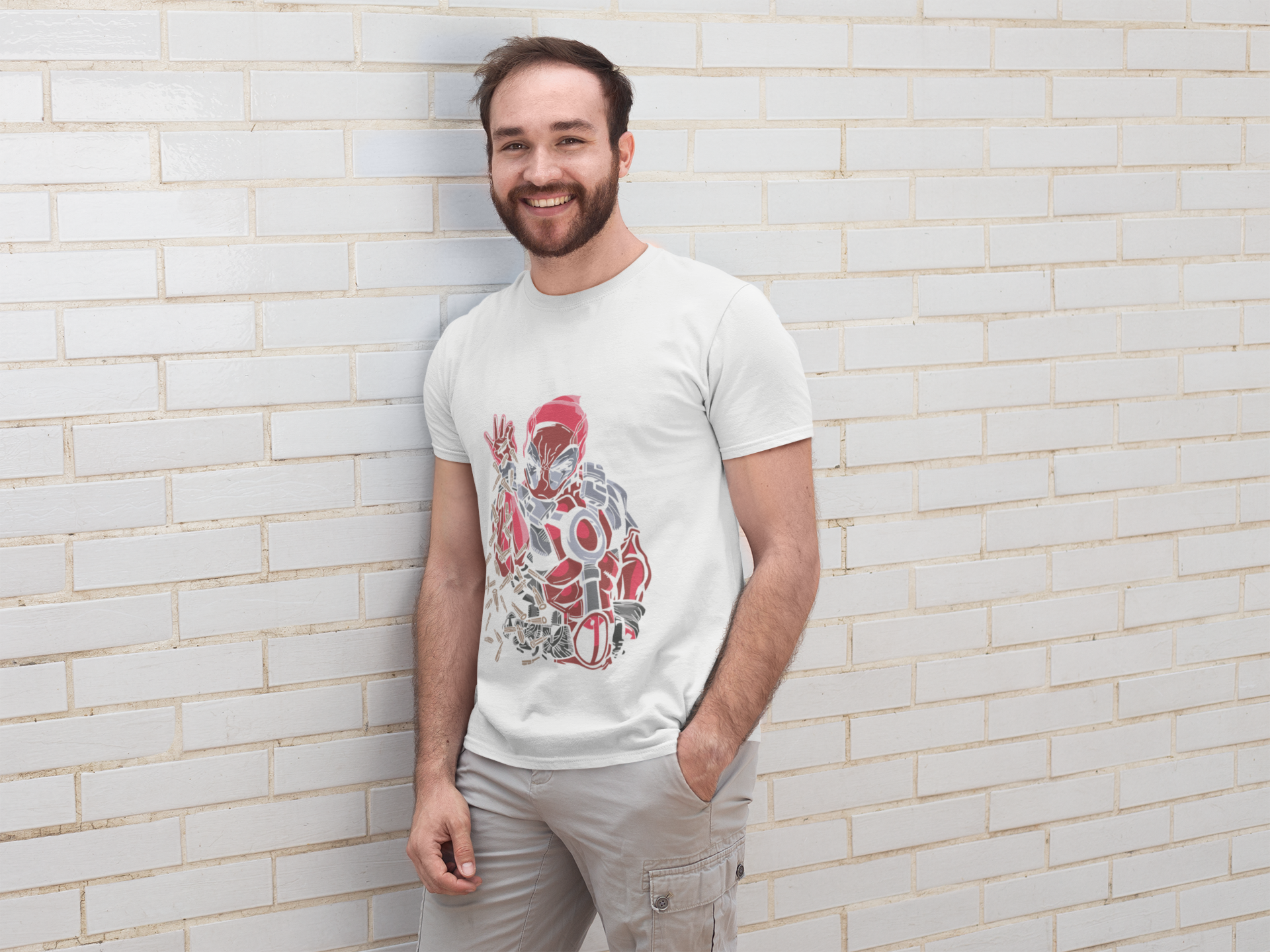 Deadpool in Iron man T-shirt